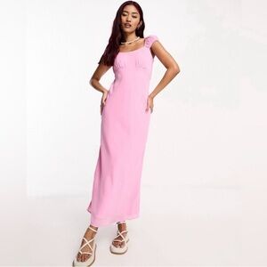Abercrombie Slip Midi Dress in Pink